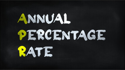 ANNUAL PERCENTAGE RATE(APR) on chalkboard