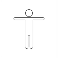 black silhouette pictogram male with open arms vector illustration.