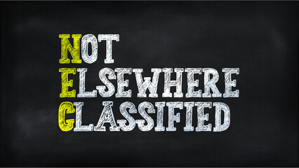 NOT ELSEWHERE CLASSIFIED(NEC) on chalkboard