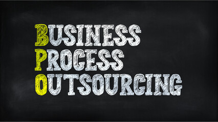 BUSINESS PROCESS OUTSOURCING(BPO) on chalkboard