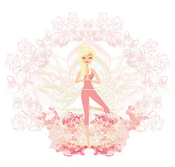 woman in a traditional yoga pose - artistic banner