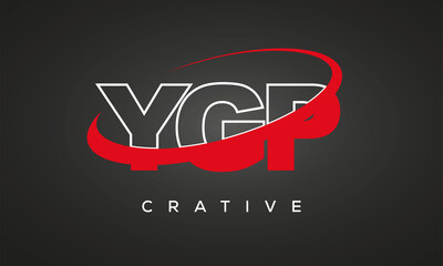 YGP creative letters logo with 360 symbol vector art template design