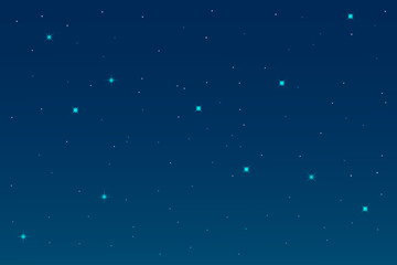 night sky with stars and moon. paper art style. Dreamy background with moon stars and clouds, abstract fantasy background. Half moon, stars and clouds on the dark night sky background.