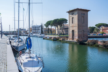 Port in the city of Cervia on the Adriatic Sea 