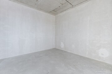 interior of the apartment without decoration in gray colors