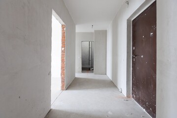 interior of the apartment without decoration in gray colors