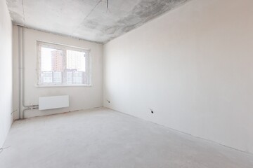 interior of the apartment without decoration in gray colors