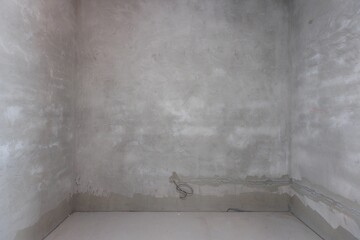 interior of the apartment without decoration in gray colors