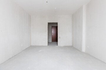 interior of the apartment without decoration in gray colors