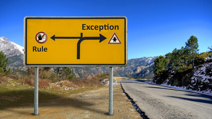 Street Sign to Exception versus Rule