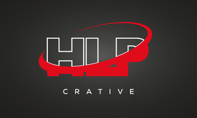 HLP creative letters logo with 360 symbol vector art template design