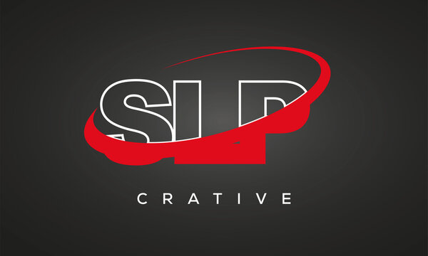 SLP creative letters logo with 360 symbol vector art template design