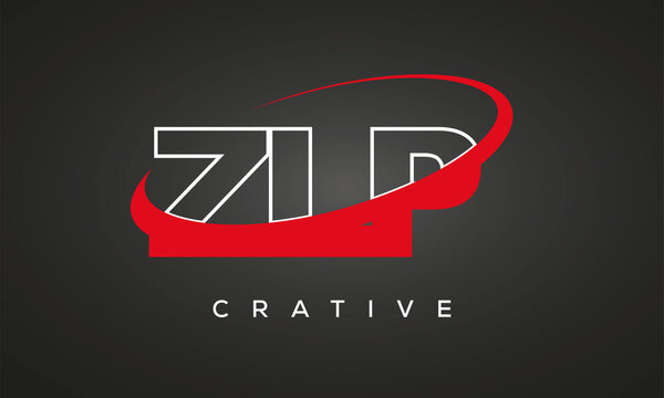 ZLP creative letters logo with 360 symbol vector art template design