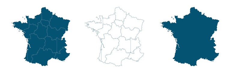 Fototapeta na wymiar France map illustration vector detailed France map