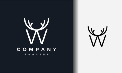letter W deer logo