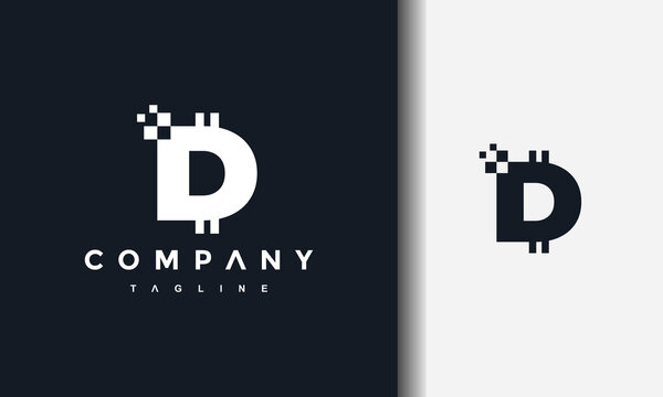 Letter D Pixel Digital Logo