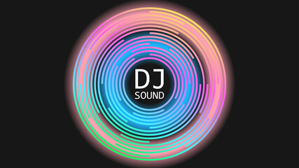 Multicolor music vinyl disc. Abstract background