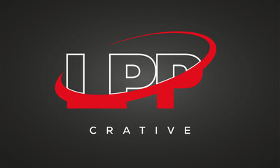 LPP creative letters logo with 360 symbol vector art template design