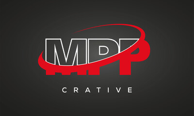MPP creative letters logo with 360 symbol vector art template design