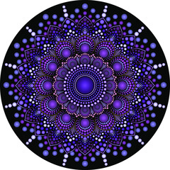 Decorative colorful dot mandala, design element. Can be used for cards, invitations, banners, posters, print design. Mandala background