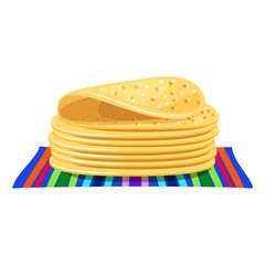 Tortillas icon. Illustration of traditional Mexican food isolated on a white background. Vector 10 EPS.
