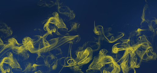 Beautifully colored, soft smoke floats in the air on a beautiful colored background. Abstract illustration.