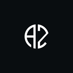 Circle monogram logo icon letter AZ