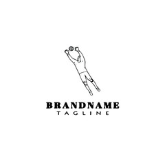 goalkeeper logo cartoon icon vector illustration