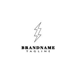 thunderbolt logo cartoon icon vector illustration