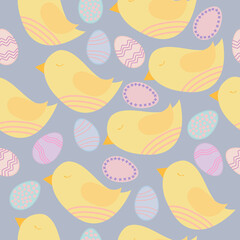 seamless pattern with bird and eggs
