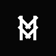 Letter MM Logo Monogram. Abstract letter M logo vector design. Simple line logo identity