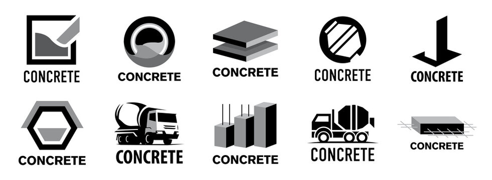 Vector logo for the sale of concrete and cement