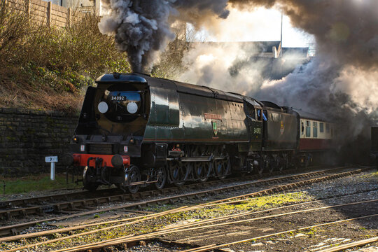 Steam Train Leaving Tunnel 