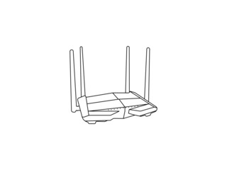 Broadband vector illustration logo on white isolated background. Internet connection. Wifi router icon in flat style business concept Design.svg