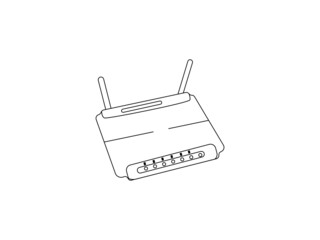 Broadband vector illustration logo on white isolated background. Internet connection. Wifi router icon in flat style business concept Design.svg