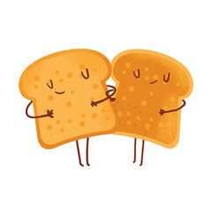 cute illustration of the piece of bread