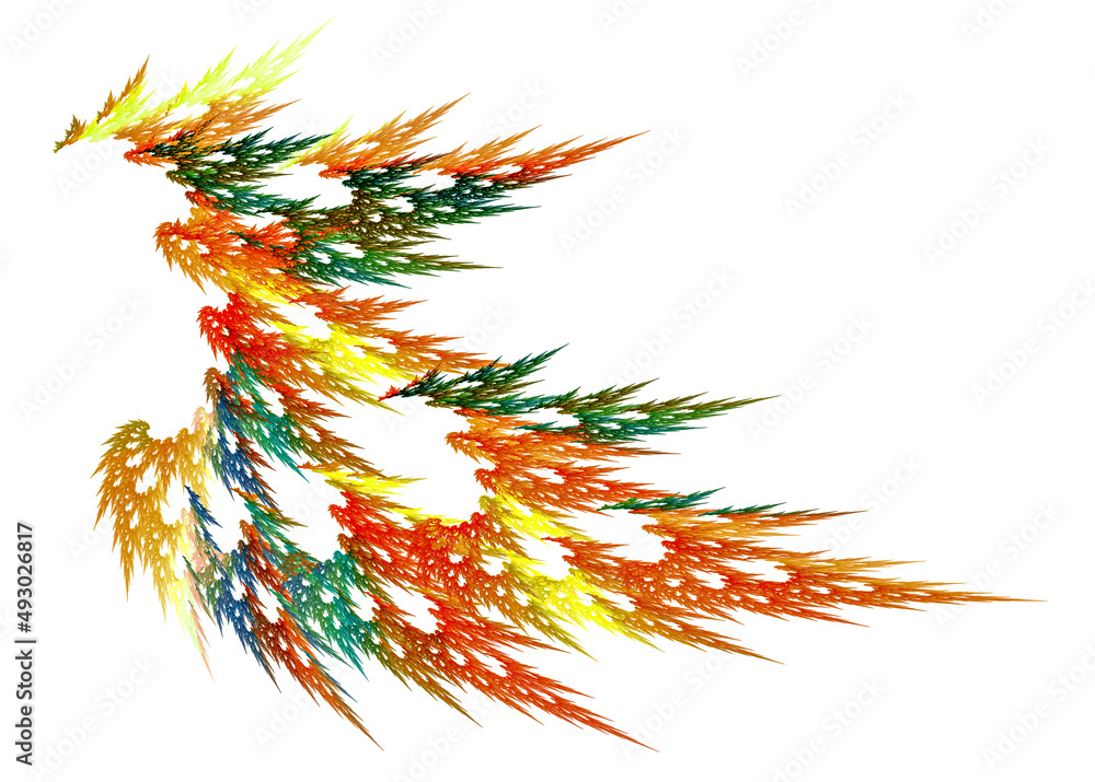 Aufkleber abstract colorful openwork leaf or plant on a white background. graphic design element. abstract fra