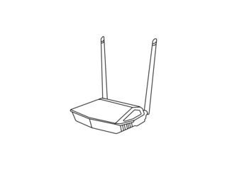 Broadband vector illustration logo on white isolated background. Internet connection. Wifi router icon in flat style business concept Design.svg