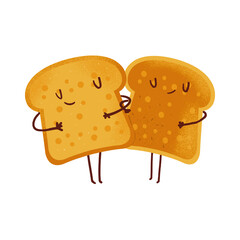 cute illustration of the piece of bread