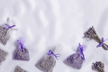 Lavender sachets home and wardrobe fragrance freshener, natural anti-repellent, transparent package...
