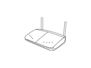 Broadband vector illustration logo on white isolated background. Internet connection. Wifi router icon in flat style business concept Design.svg