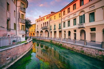 Fototapeta na wymiar Treviso, Italy. Cityscape image of historical center of Treviso, Italy at sunrise.