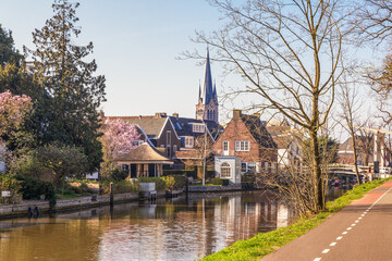 Fototapeta na wymiar Village of Breukelen on the river Vecht.