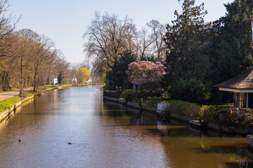 Fototapeta na wymiar River de Vecht near the village of Breukelen.