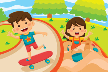 Outdoor Activity Cartoon Vector