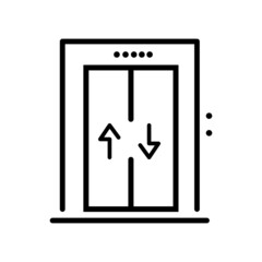 Elevator line icon, vector illustration. Lift icon in trendy Silhouette style design.