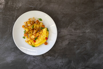  Omelette and Fried Potatoes 