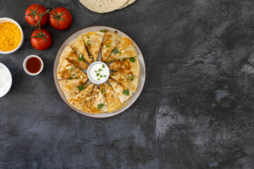 Quesadilla with Sour Cream and Room for Copy