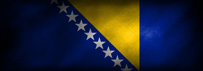 Bosnian flag on a grunge background