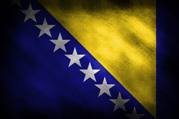 Bosnian flag on a grunge background